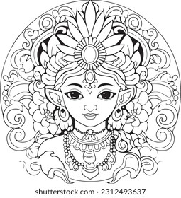 Hindu lord shree krishna black and white images