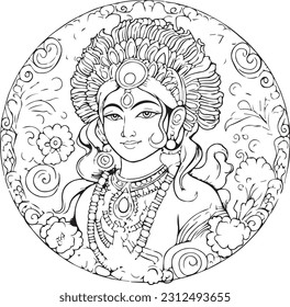 Hindu lord shree krishna black and white images