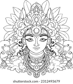 Hindu lord shree krishna black and white images