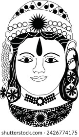 Hindu Lord Shree Ram Lalla Vector Line Art