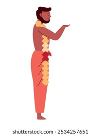 hindu man in festival kumbh mela cartoon isolated