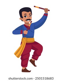 hindu man in navratri festival isolated