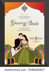 hindu marriage invitation card in luxury gradient style