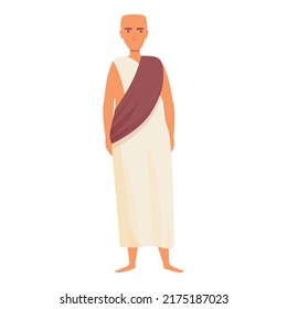 Hindu monk icon cartoon vector. Buddhist priest. Meditation sitting