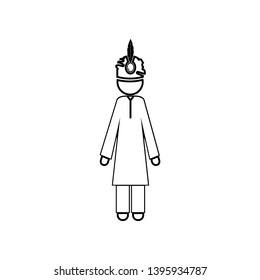 Hindu in national dress icon. Element of India for mobile concept and web apps icon. Outline, thin line icon for website design and development, app development