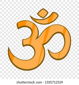 Hindu Om symbol icon in cartoon style on a background for any web design 