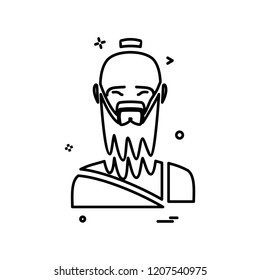 Hindu pandit icon design vector
