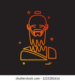 Hindu pandit icon design vector