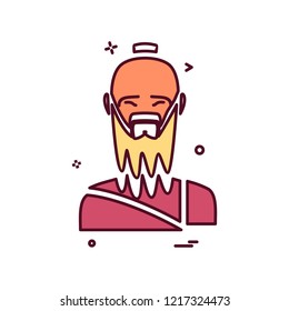 Hindu pandit icon design vector
