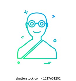 Hindu pandit icon design vector