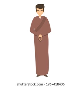 Hindu priest icon. Cartoon of Hindu priest vector icon for web design isolated on white background