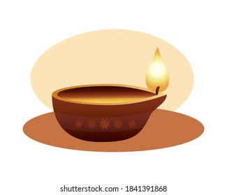 hindu religion candle wooden icon vector illustration design