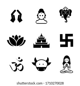 Hindu religion icons. Basic religion icons.