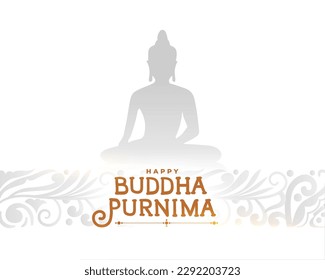 hindu religious buddha purnima white background for buddhism dharma vector