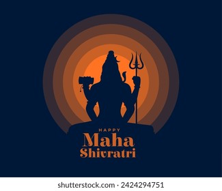 hindu religious maha shivratri celebration background design vector (Translation of Maha Shivratri is The Great Night of Lord Shiva)