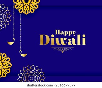 hindu religious shubh diwali greeting purple background design vector