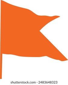 Hindu saffron flag vector known as bhagwa dhwaj