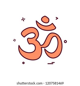 Hindu sign icon design vector