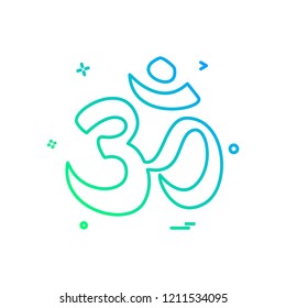 Hindu sign icon design vector