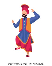 hindu sikh man dancer isolated