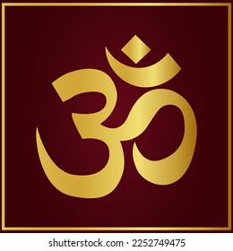 Hindu symbol om in golden fonts