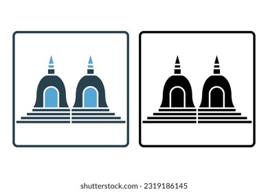 hindu temple icon. Icon related to religion, building. Solid icon style design. Simple vector design editable