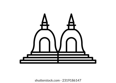 hindu temple icon. Icon related to religion, building. Line icon style design. Simple vector design editable