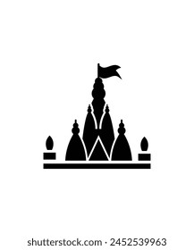 hindu temple icon, vector best flat icon.