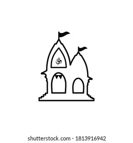 hindu temple icon vector on a white background