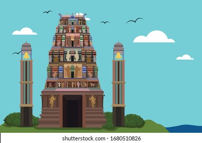 Hindu Temple \ Kovil Vector in Island