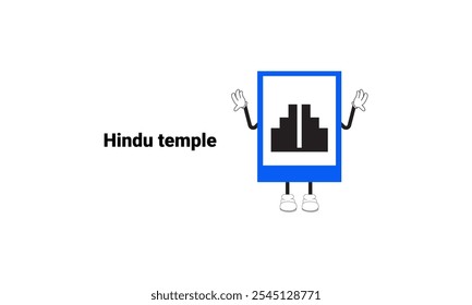 Hindu temple sign graphic vector illustration
with cartoon characters. Graphic design is suitable for children's education, story books, or traffic safety materials. vector illustration