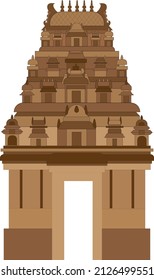 hindu temple vector dravidian architecture illustration stone temple 