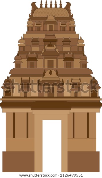 hindu temple vector dravidian architecture illustration\
stone temple 