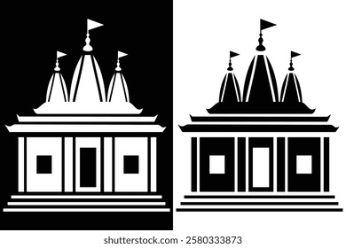 Hindu temple vector, icon. Silhouette of temple icon, design, symbol from Religion collection. Vector illustration.