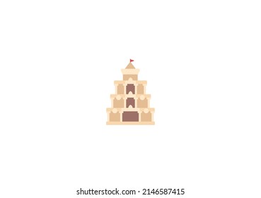 Hindu Temple Vector Isolated Emoticon. Hindu Temple Icon