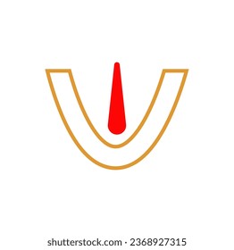 Hindu tilak vector illustration icon.