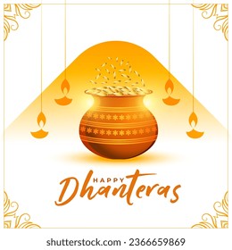 hindu traditional shubh dhanteras spiritual background for ganpati and laxmi puja vector