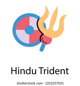 A hindu trident flat catchy icon