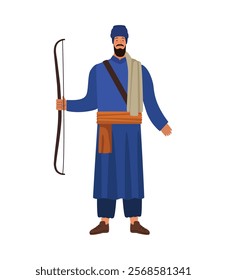 hindu warrior with bow isolated