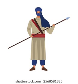 hindu warrior sikh illustration isolated