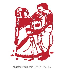 Hindu wedding clipart Couple in Marriage Pro Vector