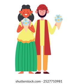 hindu wedding couple ceremony isolated