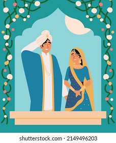 hindu wedding couple in the frame