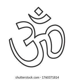 Hinduism aum letter line style icon design, Religion culture belief religious faith god spiritual meditation and traditional theme Vector illustration