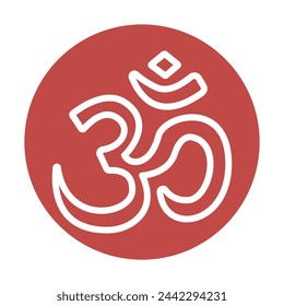 Hinduism black icon. Religion isolated element. Digital illustration for web page, mobile app, promo.