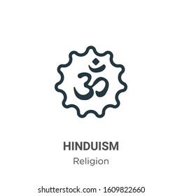 Hinduism glyph icon vector on white background. Flat vector hinduism icon symbol sign from modern religion collection for mobile concept and web apps design.