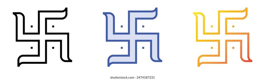 hinduism icon. Linear, Blue Fill and Gradient Style Design Isolated On White Background