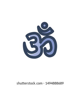 Hinduism icon , Om Logo, Religion Symbol .