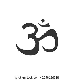 Hinduism Icon Silhouette Illustration. Religion Spiritual Vector Graphic Pictogram Symbol Clip Art. Doodle Sketch Black Sign.