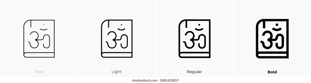 hinduism icon. Thin, Light Regular And Bold style design isolated on white background